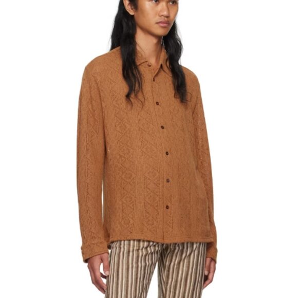 BNWT AW23 CMMN SWDN DILAN OPENWORK KNIT SHIRT 50 - Picture 10 of 10